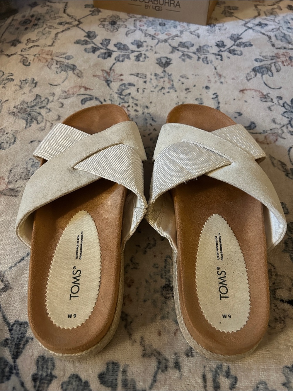 Toms Women’s Cream Crisscross Slide Sandals